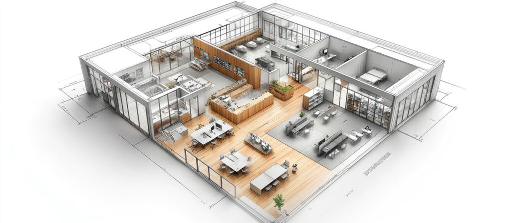 property in 3D isometric blueprint